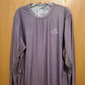 Realtree Fishing gray long sleeve tee shirt two toned gray XL